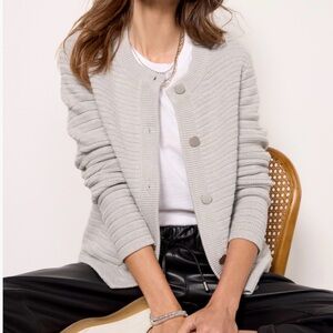 Sanctuary Elevated Cardigan Gray Ribbed Button Front Sweater Size S